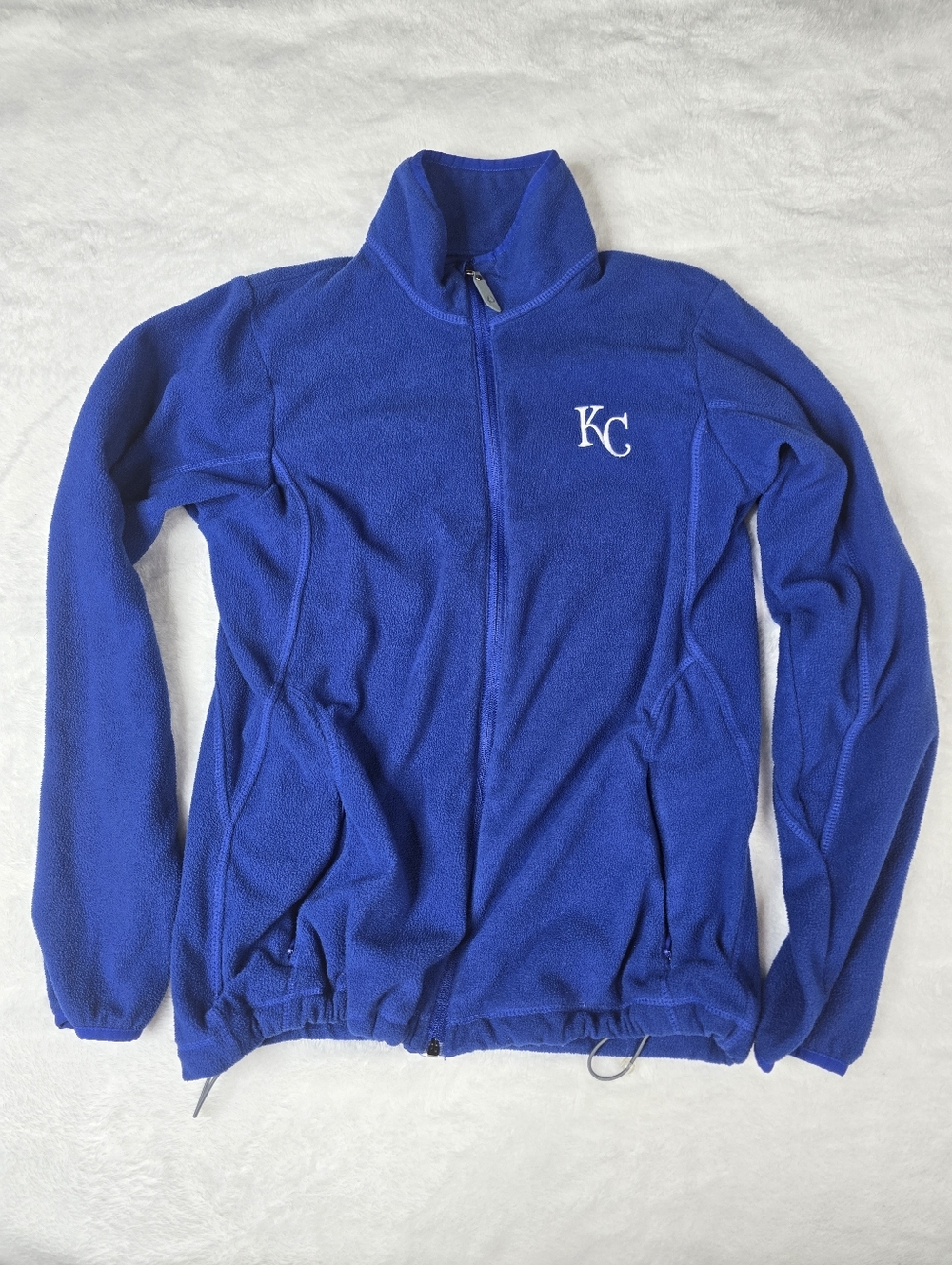 Kansas City Royals Antigua Fleece Jacket Womens Medium Blue Full Zip KC MLB